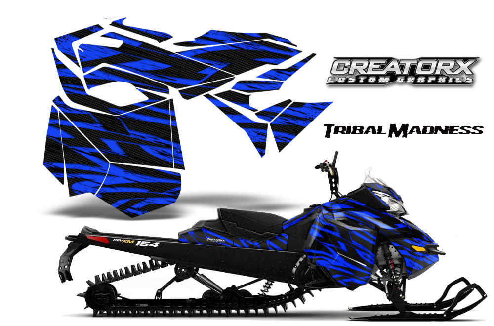 Skidoo Rev XM Graphics Kit Tribal Madness Blue BB